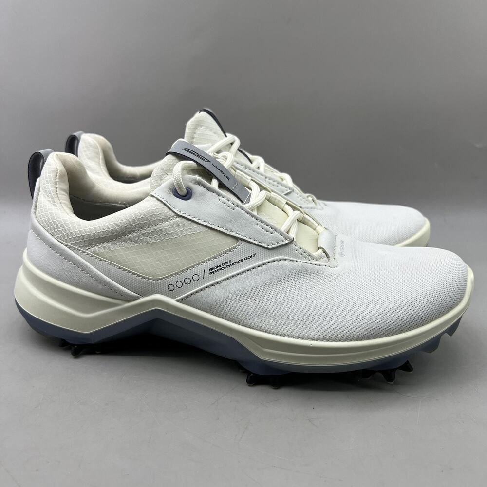 ECCO Biom G5 Gore-Tex Golf Shoes Women Size 7.5 White Comfort Spiked Sneakers